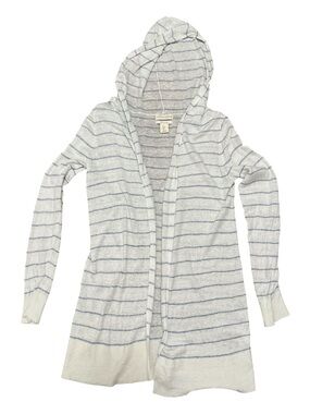 Cynthia Rowley 100% Linen White & Navy Longline Cardigan Size Small